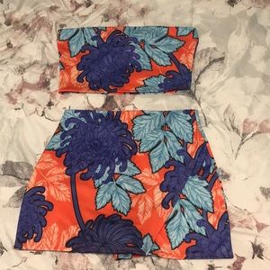 Tropical two piece skort set